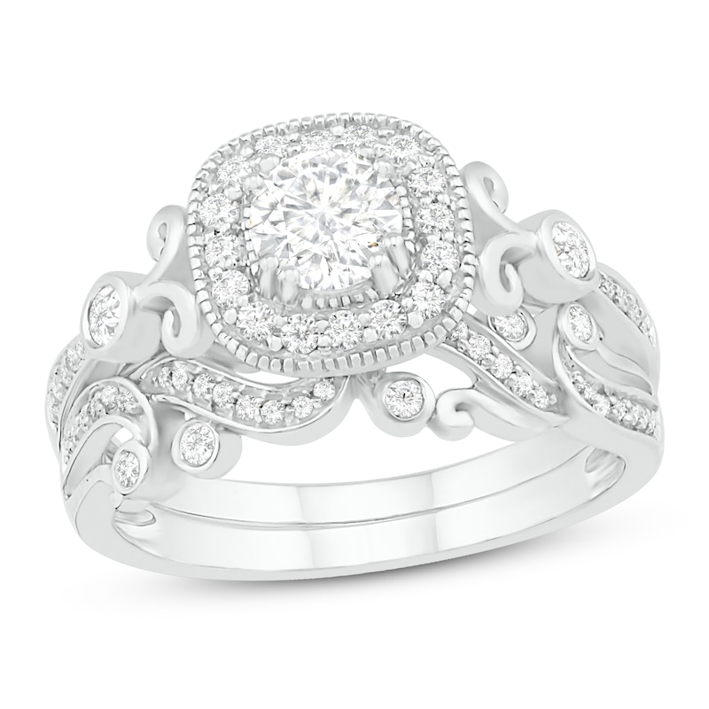 Main Image 1 of Diamond Bridal Set 5/8 ct tw Round 14K White Gold