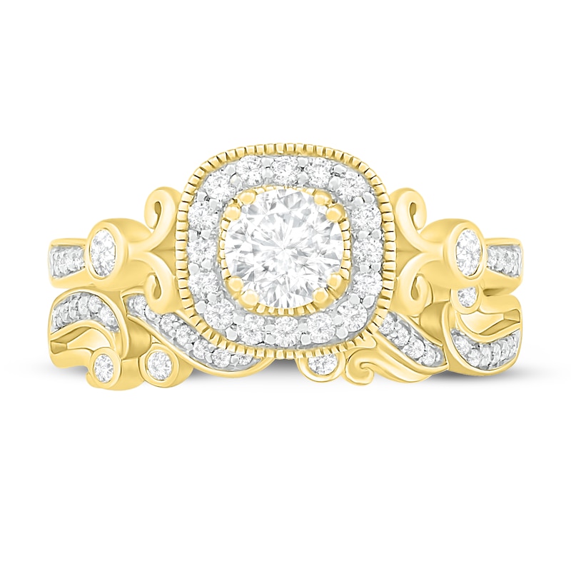 Main Image 2 of Diamond Bridal Set 5/8 ct tw Round 14K Yellow Gold