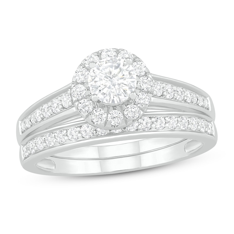 Main Image 1 of Diamond Bridal Set 3/4 ct tw Round 14K White Gold