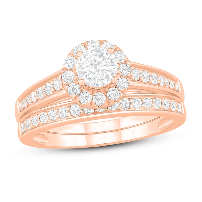Main Image 1 of Diamond Bridal Set 3/4 ct tw Round 14K Rose Gold