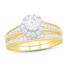 Diamond Bridal Set 3/4 ct tw Round 14K Yellow Gold