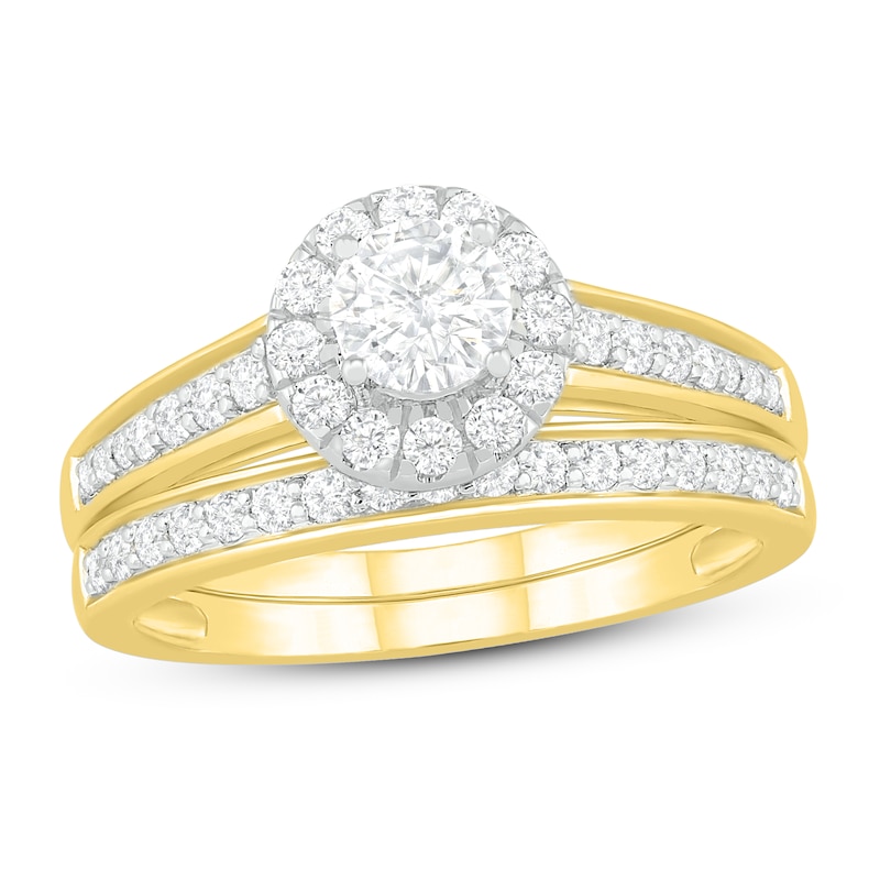 Main Image 1 of Diamond Bridal Set 3/4 ct tw Round 14K Yellow Gold