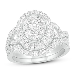 Diamond Bridal Set 1-3/8 ct tw Round 14K White Gold