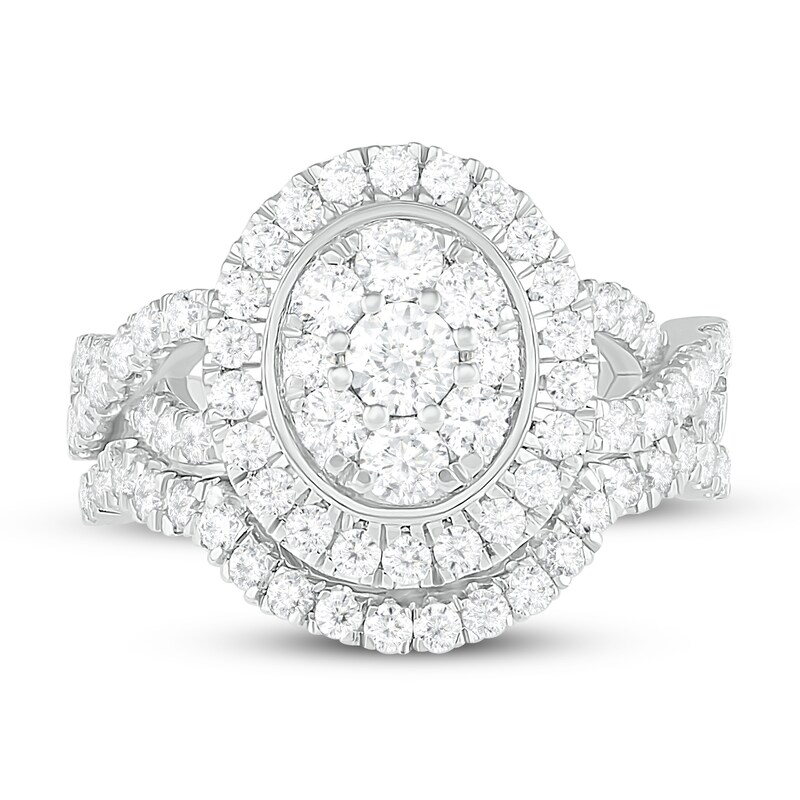 Main Image 2 of Diamond Bridal Set 1-3/8 ct tw Round 14K White Gold