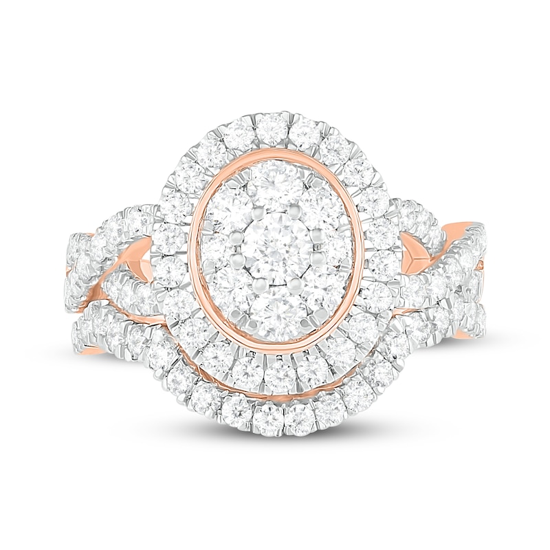 Main Image 2 of Diamond Bridal Set 1-3/8 ct tw Round 14K Rose Gold
