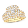 Thumbnail Image 1 of Diamond Bridal Set 2 ct tw Round/Princess 14K Yellow Gold