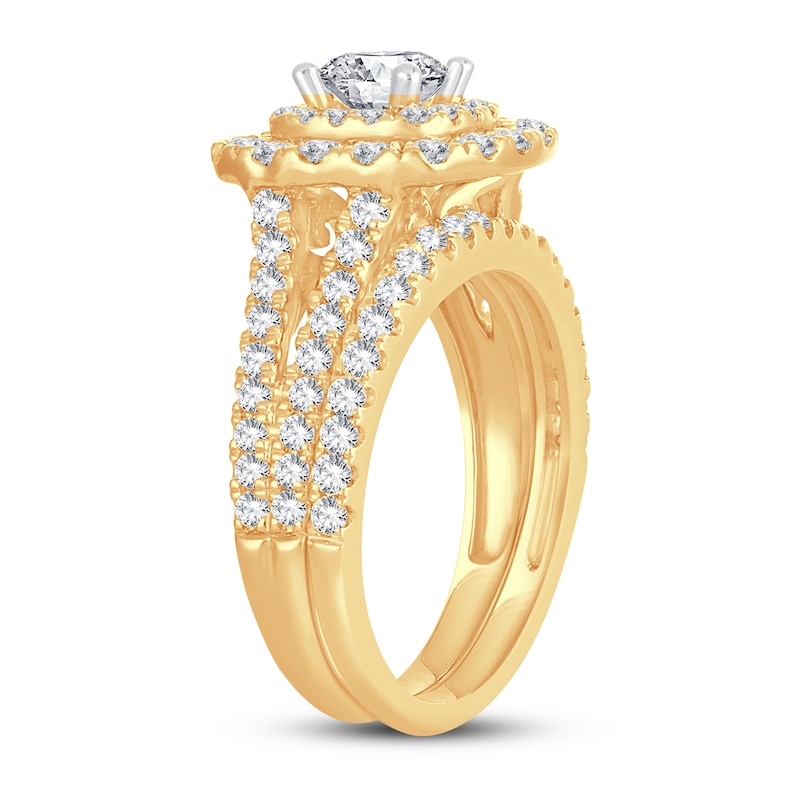 Main Image 2 of Diamond Bridal Set 2 ct tw Round/Princess 14K Yellow Gold