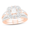 Thumbnail Image 1 of Diamond Bridal Set 1 ct tw Princess, Baguette & Round 14K Rose Gold