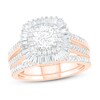 Thumbnail Image 1 of Diamond Bridal Set 1-3/8 ct tw Round/Baguette 14K Rose Gold