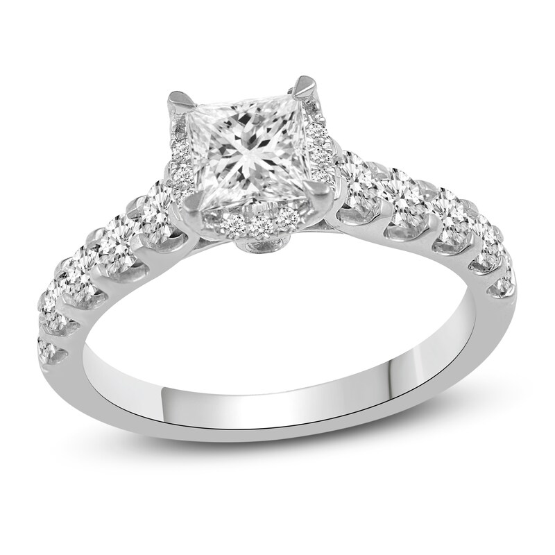 Main Image 2 of Diamond Bridal Set 2 ct tw Round/Princess 14K White Gold