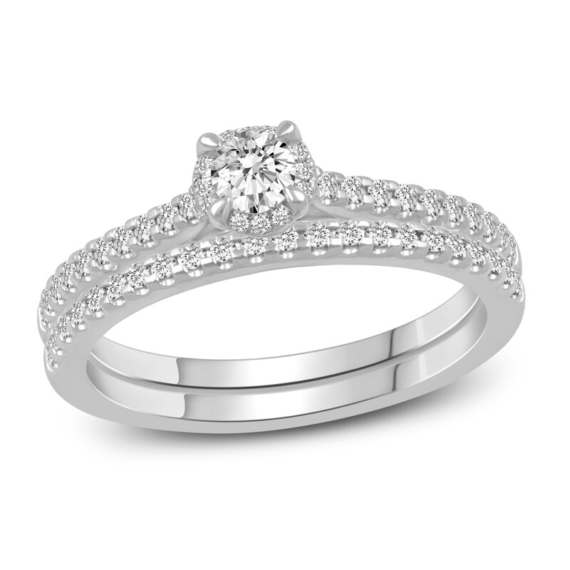 Main Image 1 of Diamond Bridal Set 1/2 ct tw Round 14K White Gold