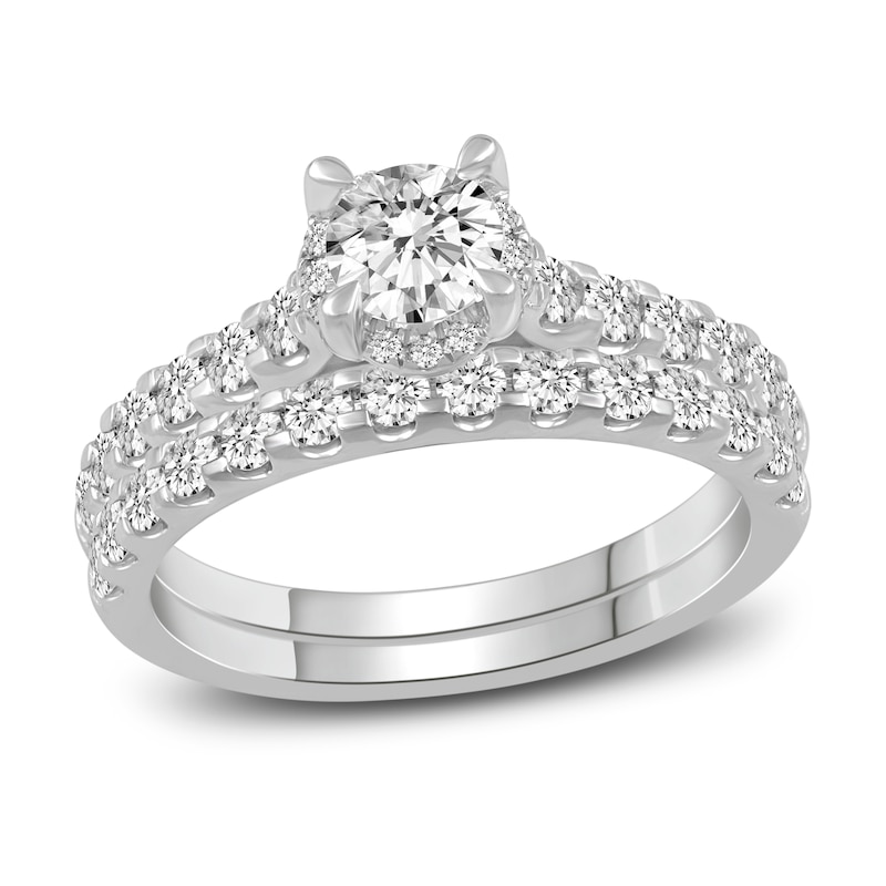 Main Image 1 of Diamond Bridal Set 1-3/8 ct tw Round 14K White Gold
