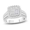 Thumbnail Image 1 of Diamond Engagement Ring 1 ct tw Round/Baguette 14K White Gold