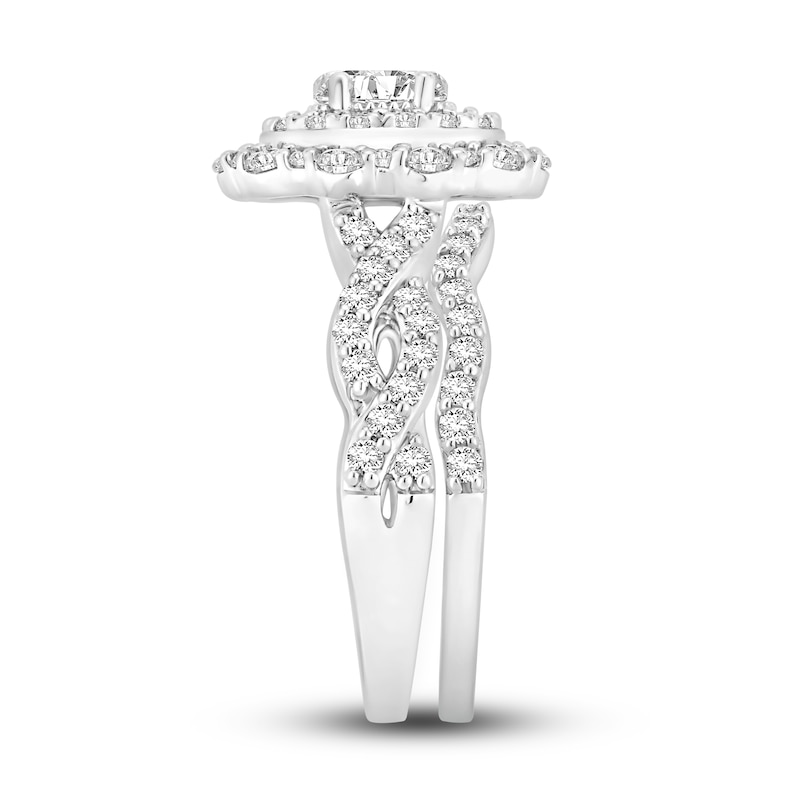 Diamond Bridal Set 1-1/2 ct tw Oval/Round 14K White Gold