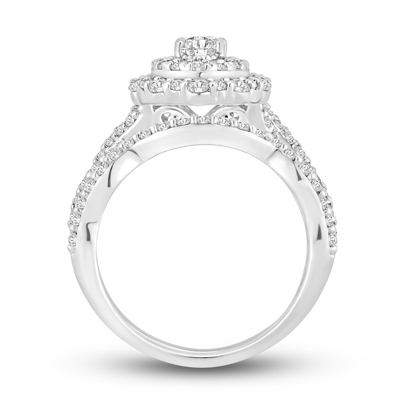 Diamond Bridal Set 1-1/2 ct tw Oval/Round 14K White Gold