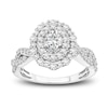 Thumbnail Image 3 of Diamond Bridal Set 1-1/2 ct tw Oval/Round 14K White Gold