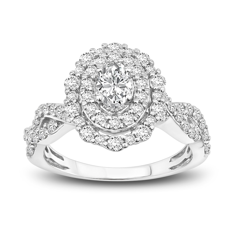 Diamond Bridal Set 1-1/2 ct tw Oval/Round 14K White Gold