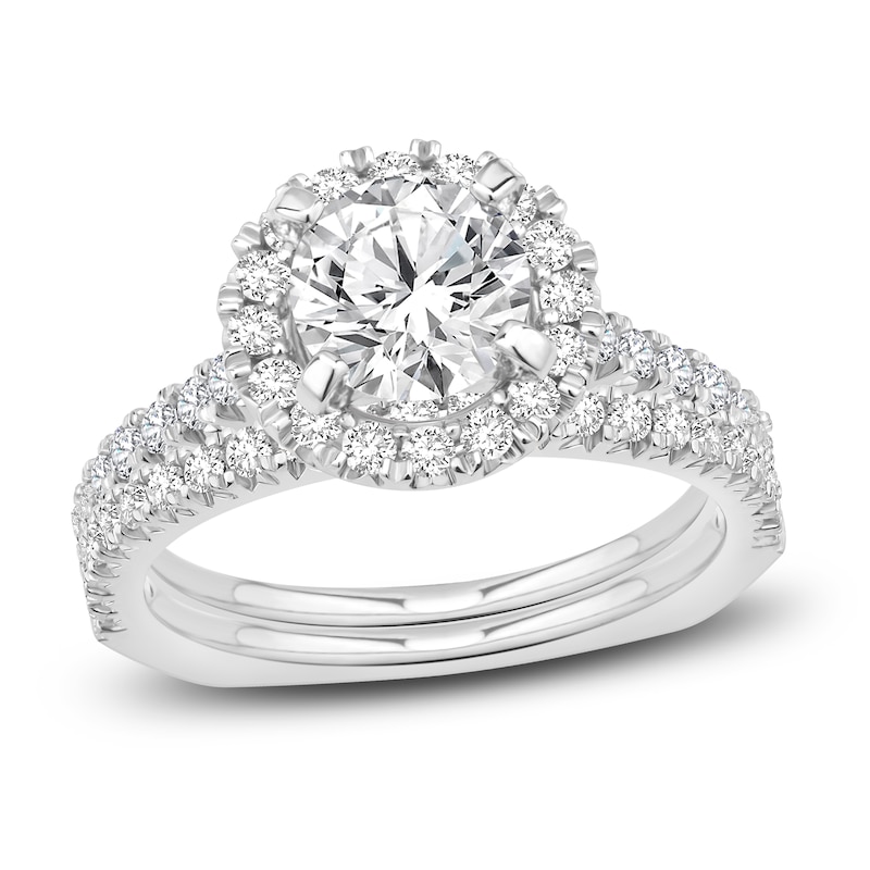 Main Image 1 of Diamond Bridal Set 1-5/8 ct tw Round 14K White Gold