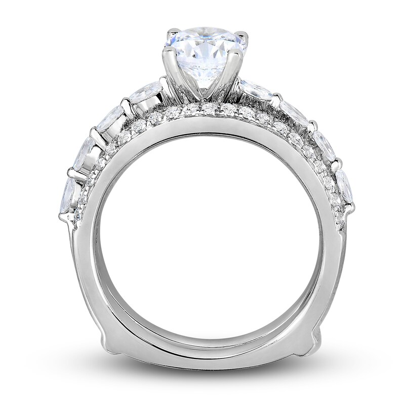 Main Image 2 of Diamond Bridal Set 1-1/2 ct tw Round/Marquise 14K White Gold