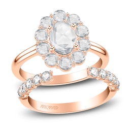 ArtCarved Rose-Cut Diamond Bridal Set 1-1/4 ct tw 14K Rose Gold