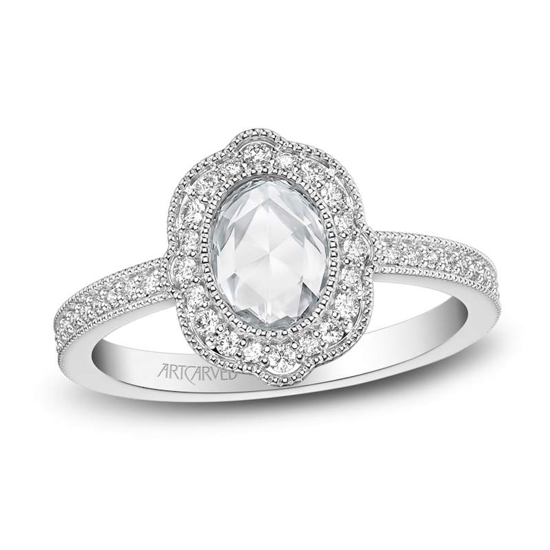 ArtCarved Rose-Cut Diamond Bridal Set 3/4 ct tw 14K White Gold