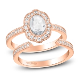 ArtCarved Rose-Cut Diamond Bridal Set 3/4 ct tw 14K Rose Gold