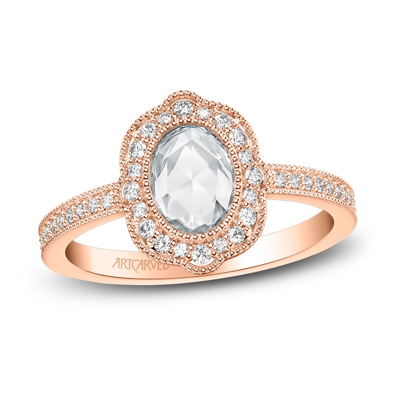 ArtCarved Rose-Cut Diamond Bridal Set 3/4 ct tw 14K Rose Gold