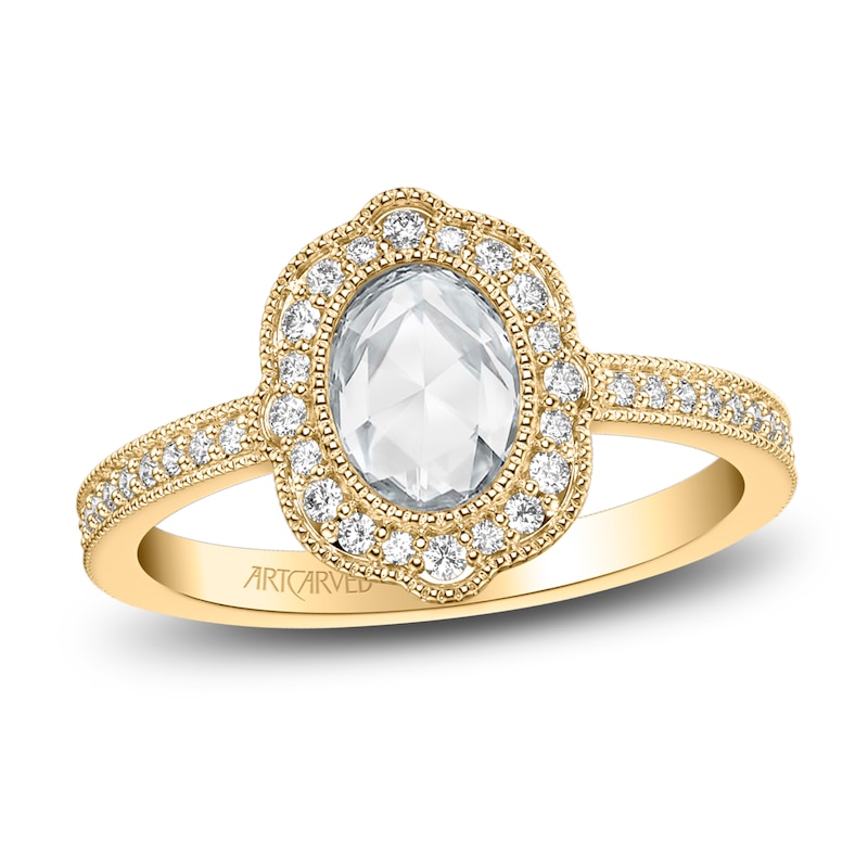 ArtCarved Rose-Cut Diamond Bridal Set 3/4 ct tw 14K Yellow Gold
