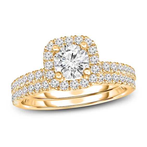 Diamond Bridal Set 34 ct tw Round 14K Yellow Gold