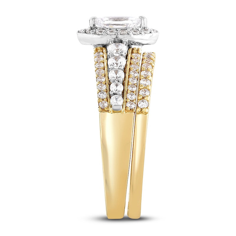 Main Image 2 of Diamond Bridal Set 1 ct tw Marquise/Round 14K Two-Tone Gold
