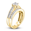 Thumbnail Image 2 of Diamond Bridal Set 1-1/4 ct tw Round/Baguette 14K Yellow Gold