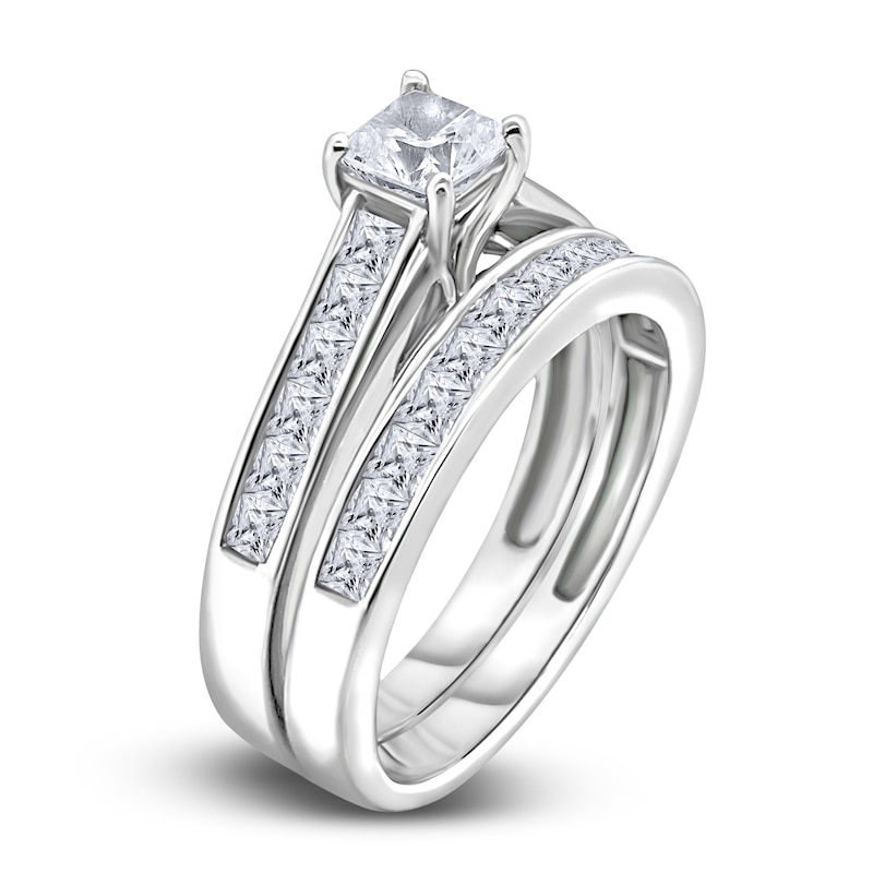 Main Image 2 of Diamond Bridal Set 1-1/2 ct tw Princess 14K White Gold