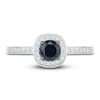 Thumbnail Image 3 of Black Diamond Bridal Set 5/8 ct tw Round 10K White Gold