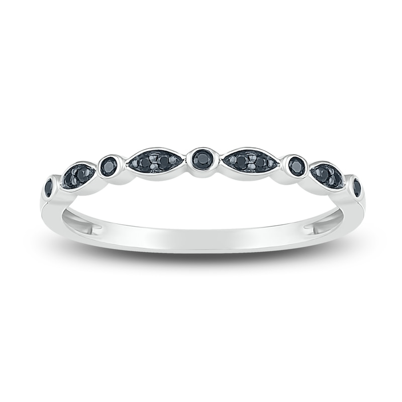 Main Image 4 of Black Diamond Bridal Set 5/8 ct tw Round 10K White Gold
