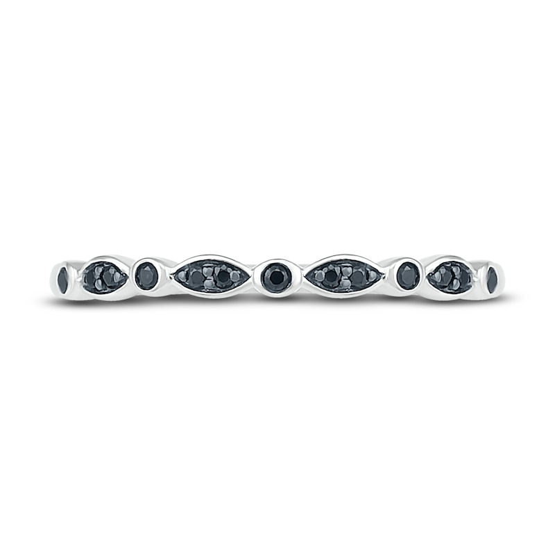 Main Image 5 of Black Diamond Bridal Set 5/8 ct tw Round 10K White Gold