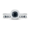 Thumbnail Image 6 of Black Diamond Bridal Set 5/8 ct tw Round 10K White Gold
