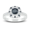 Thumbnail Image 1 of Black Diamond Bridal Set 1 ct tw Round 10K White Gold