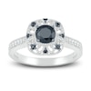 Thumbnail Image 2 of Black Diamond Bridal Set 1 ct tw Round 10K White Gold