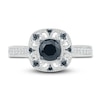 Thumbnail Image 3 of Black Diamond Bridal Set 1 ct tw Round 10K White Gold