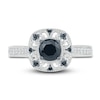 Thumbnail Image 2 of Black Diamond Bridal Set 1 ct tw Round 10K White Gold