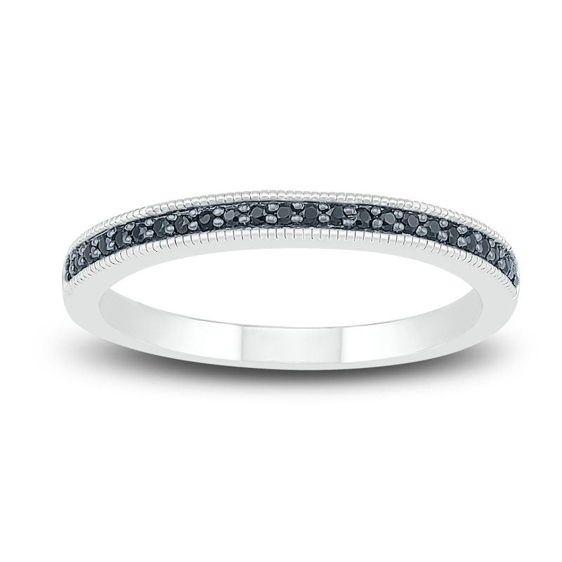 Main Image 4 of Black Diamond Bridal Set 1 ct tw Round 10K White Gold