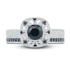 Thumbnail Image 5 of Black Diamond Bridal Set 1 ct tw Round 10K White Gold
