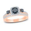 Thumbnail Image 1 of Black Diamond Bridal Set 1 ct tw Round 10K Rose Gold