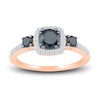 Thumbnail Image 1 of Black Diamond Bridal Set 1 ct tw Round 10K Rose Gold