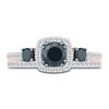 Thumbnail Image 5 of Black Diamond Bridal Set 1 ct tw Round 10K Rose Gold