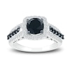 Thumbnail Image 1 of Black Diamond Bridal Set 2 ct tw Round 10K White Gold