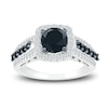 Thumbnail Image 2 of Black Diamond Bridal Set 2 ct tw Round 10K White Gold