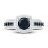 Thumbnail Image 3 of Black Diamond Bridal Set 2 ct tw Round 10K White Gold