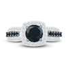 Thumbnail Image 2 of Black Diamond Bridal Set 2 ct tw Round 10K White Gold