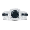 Thumbnail Image 5 of Black Diamond Bridal Set 2 ct tw Round 10K White Gold